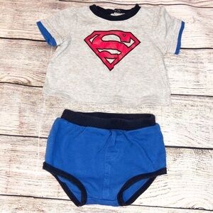 Superman Infant shirt and diaper cover Size 6 Months